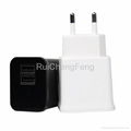 Dual USB 5V 2.1A EU plug and US plug travel wall Home Charger for Iphone Ipad 1