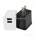 Dual USB 5V 2.1A EU plug and US plug travel wall Home Charger for Iphone Ipad 2