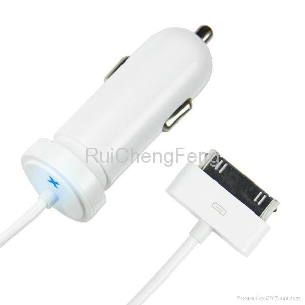 Wholesale 5V 1A Car Holder Charger for i phone with Micro Cable 2