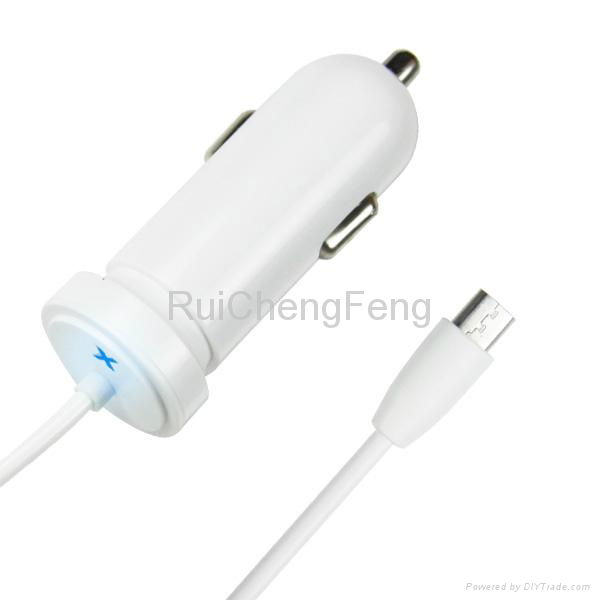 Wholesale 5V 1A Car Holder Charger for i phone with Micro Cable 3