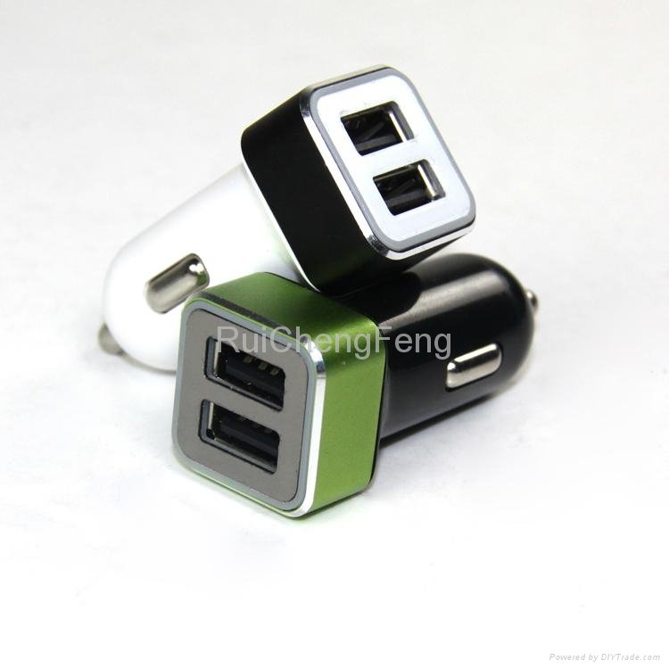 New Colorful Adapter 3.1A Double Plug Car Charger for Smartphone Tablet PC 5