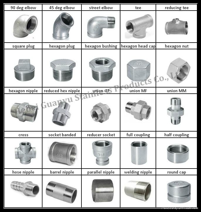 stainless steel casting threaded screwed pipe fittings