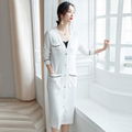 Spring-Autumn Women V-neck Button Thin Long Cardigan Sweater with Pockets
