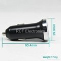 Hot Sell 5V 3.1A Dual USB Car Charger with Blue LED Ring Light 4