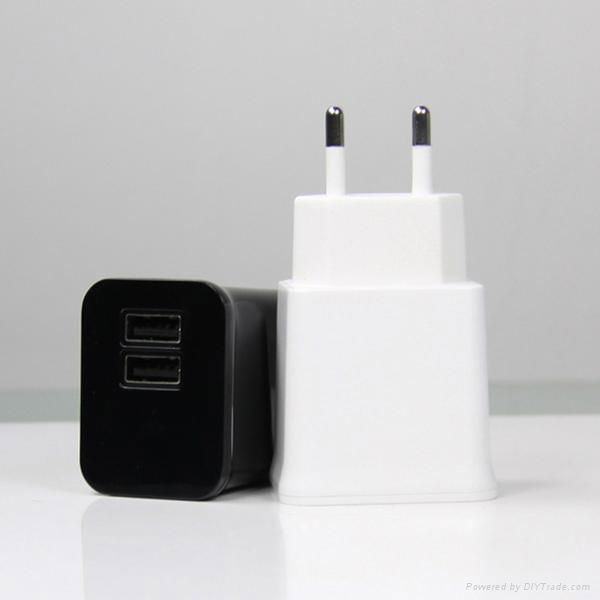 Universal Dual USB Travel Charger with EU/the US Plug for Tablet