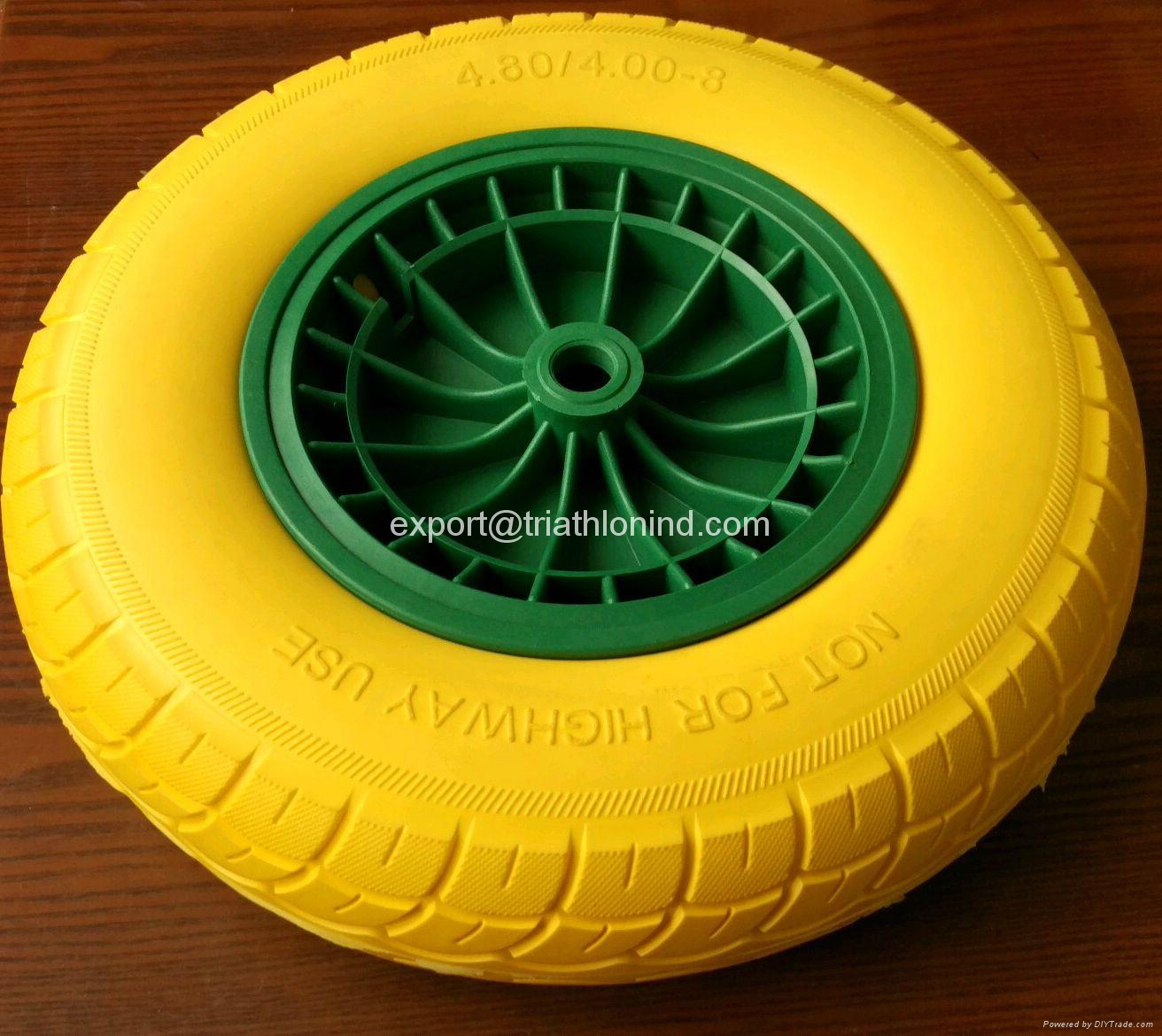 4.008 Wheelbarrow Solid rubber tires PU foam tyres Flat free wheels