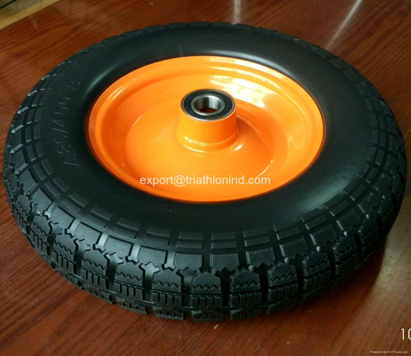 4.00-8 Wheelbarrow Solid rubber tire PU foam tyre Flat free wheel 3