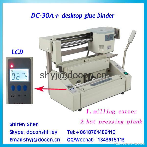 DC30+ desktop glue binding machine/glue book binder/perfect binder