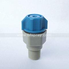 Quick release plastic water cone spray nozzles