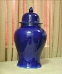 wholesale blue colored glaze porcelain general jars