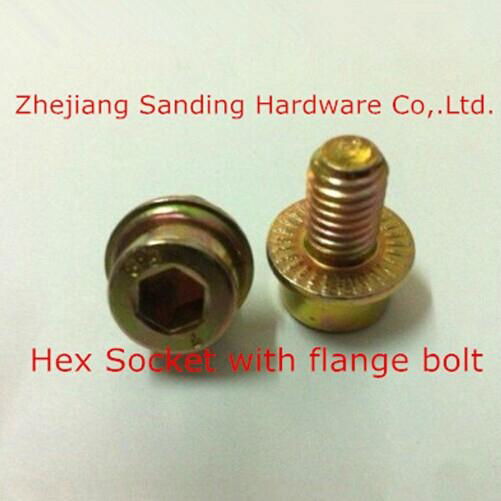 Hex socket bolt with flange