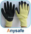 Cut resistant gloves - 10G Kevlar liner with crinkle latex coating