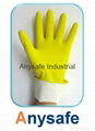 Cotton flocklined latex glove