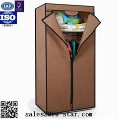 Storage fabric wardrobe Portable storage cabinet design assemble metal wardrobe 