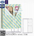 Portable Bedroom storage wardrobe non woven folding fabric wardrobe cabinet  3