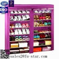 Purple color folding closed cabinet style metal shoe rack accessories 2