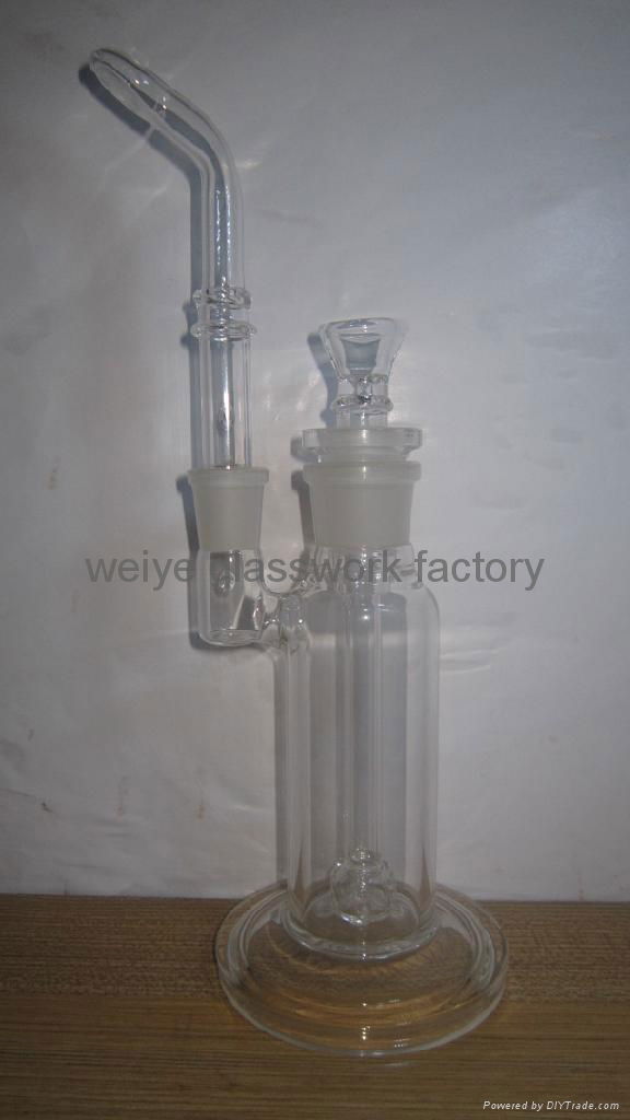 exquisit  easy to clean thick glass bong smoking pipe bubbler glass waterpipe 3