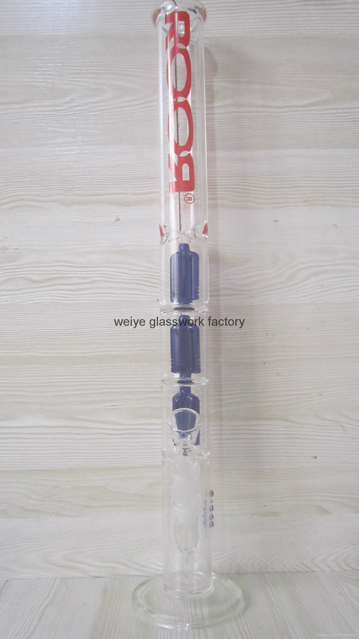 glass bong three filte water pipe smoking hookah WYB021 weiye