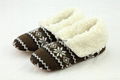 ladies sheep embroidery fuzzy sherpa and print sole slipper  3