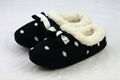 ladies sheep embroidery fuzzy sherpa and print sole slipper  2