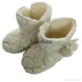 lovely baby embroidery fuzzy cute slipper with non-slip sole  2