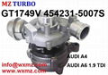 MZ Turbocharger Discount GT1749V 454231-5007S for AUDI A4 1