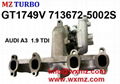 MZ TURBO 4 Cylinder Turbocharger gt1749v 713672-5002S AUDI A3 1