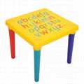 Plastic Kids Table and Chair Set Colorful Alphabet Design