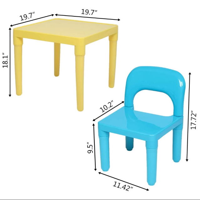 Plastic Table and Chair for Toddler Activity for Reading Train Art Play-Room  2