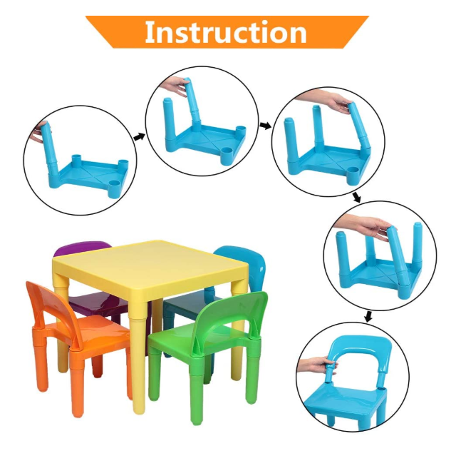 Plastic Table and Chair for Toddler Activity for Reading Train Art Play-Room  3