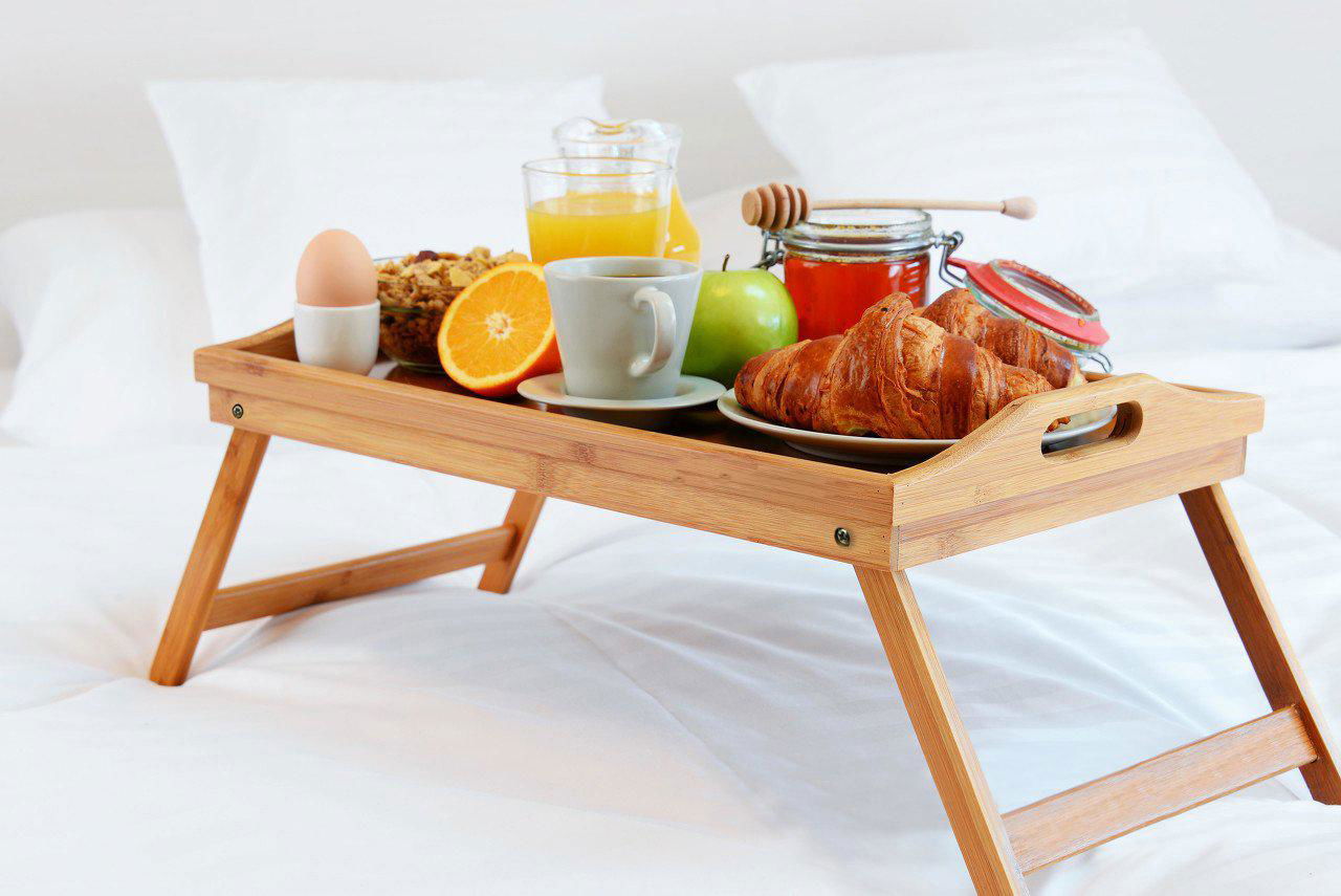 Folding wooden bamboo Bed Tray Table  4