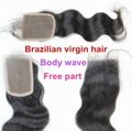 High quality brazilian virgin hair body wave lace closure