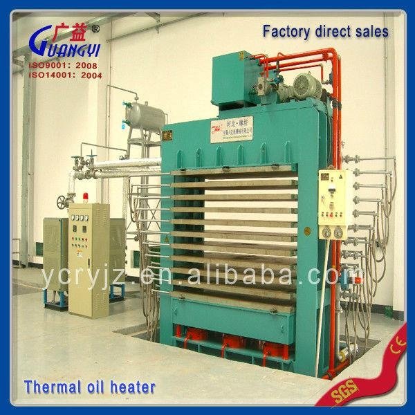 thermal oil heating system for rubber presses