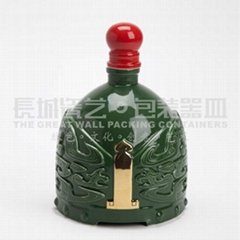 陶瓷酒瓶原創設計帝王將相系列(綠) 