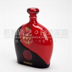陶瓷酒瓶健康养生系列(蓝红) 