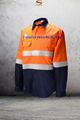 Hi-Vis Two Tone L/S drill shirt With 3M reflective tape