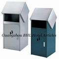 Outdoor Stainless Iron Garden Eco-friendly Square Waste Bin Decorative Recycling