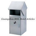 Outdoor Stainless Iron Garden Eco-friendly Square Waste Bin Decorative Recycling 2