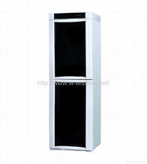 Double door water dispenser with cabinet