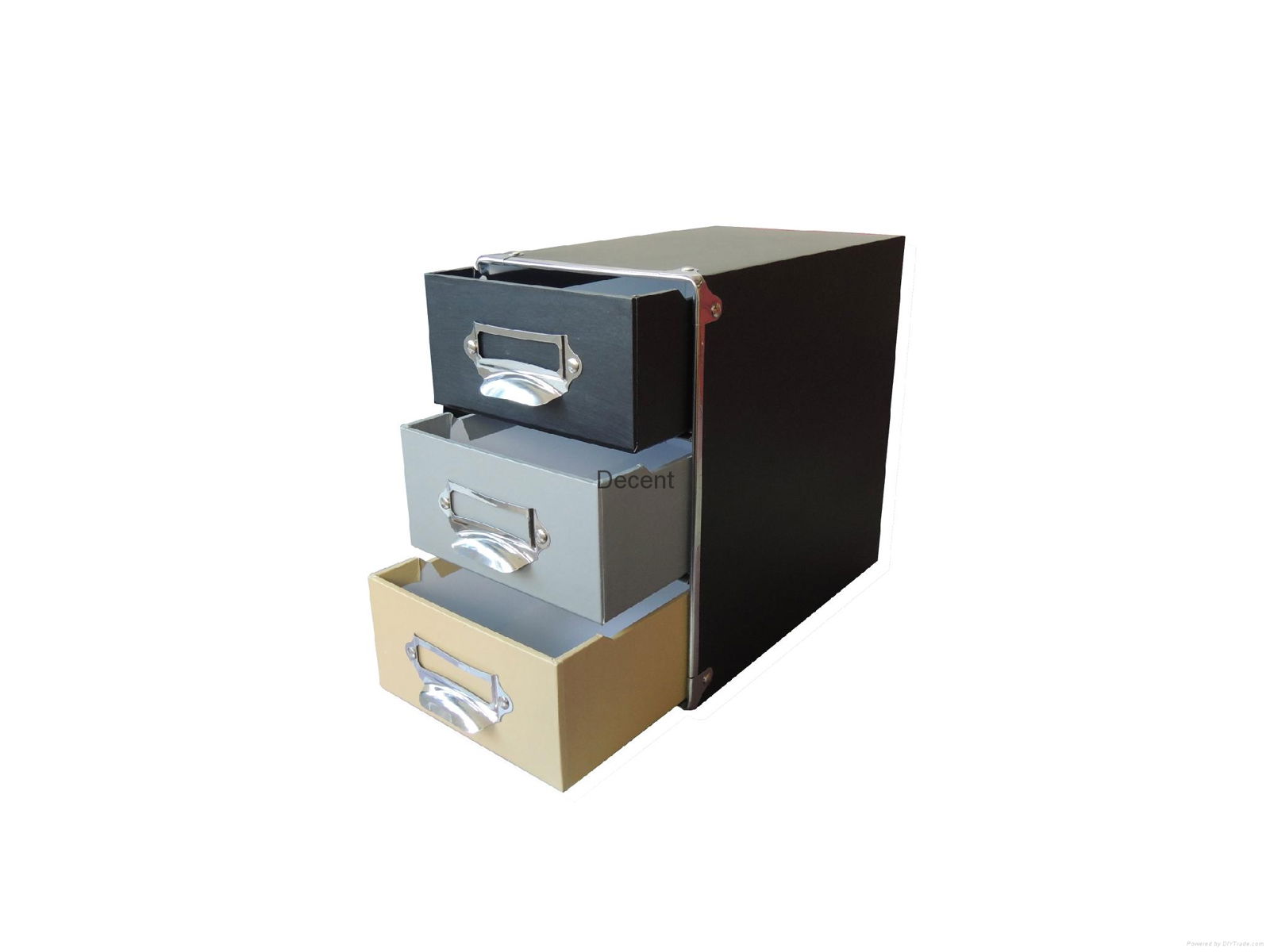 Assorted Colors Cardboard Drawer Box W/ Metal Hardwares 3
