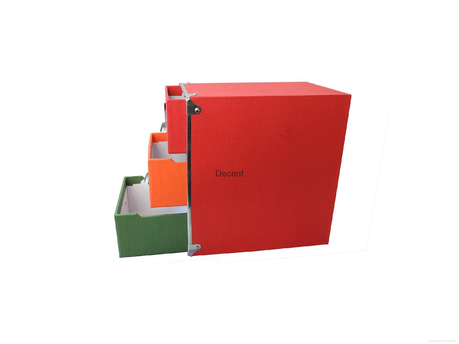 Assorted Colors Cardboard Drawer Box W/ Metal Hardwares 4