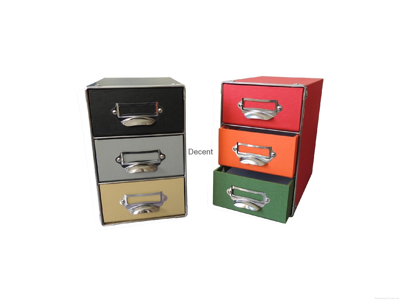 Assorted Colors Cardboard Drawer Box W/ Metal Hardwares 5