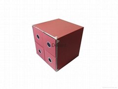 2*2 Red Cardboard Drawer Box W Metal Hardwares