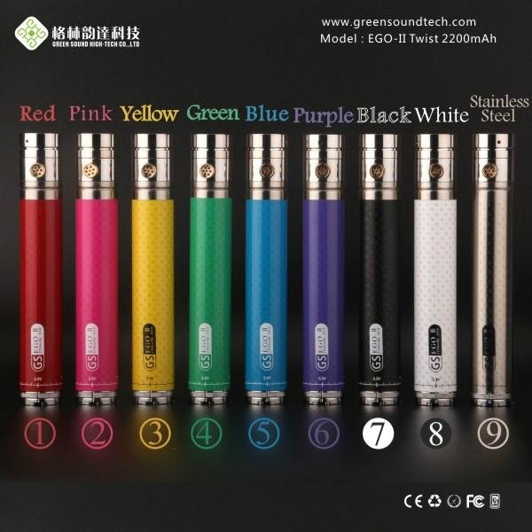 Greensound newest ego II twist vv 2200mah battery with carbon fibre printing