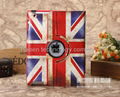 360 degree  rotating National flag PU leather smart cover case for ipad 