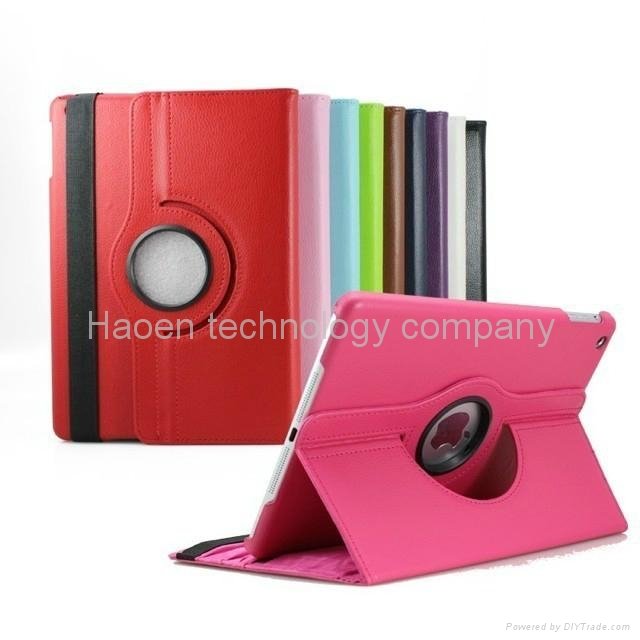 360 degree rotation pu leather case for IPAD Air