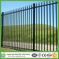 2.1m(H)x2.4m(W) spear top security steel garrison fence supplier