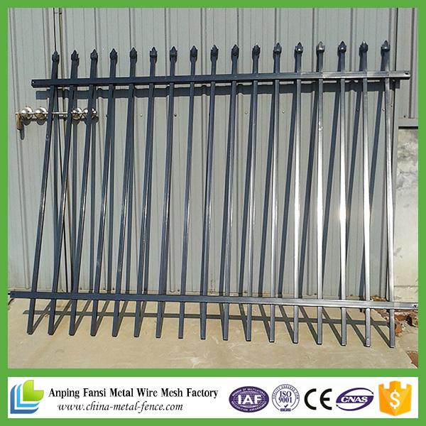 2.1m(H)x2.4m(W) spear top security steel garrison fence supplier 3