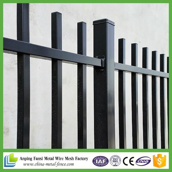Black polyester painting tubular steel fence gates design valla de casa Protecti
