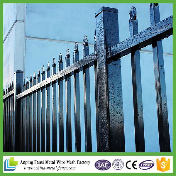 Black polyester painting tubular steel fence gates design valla de casa Protecti 3